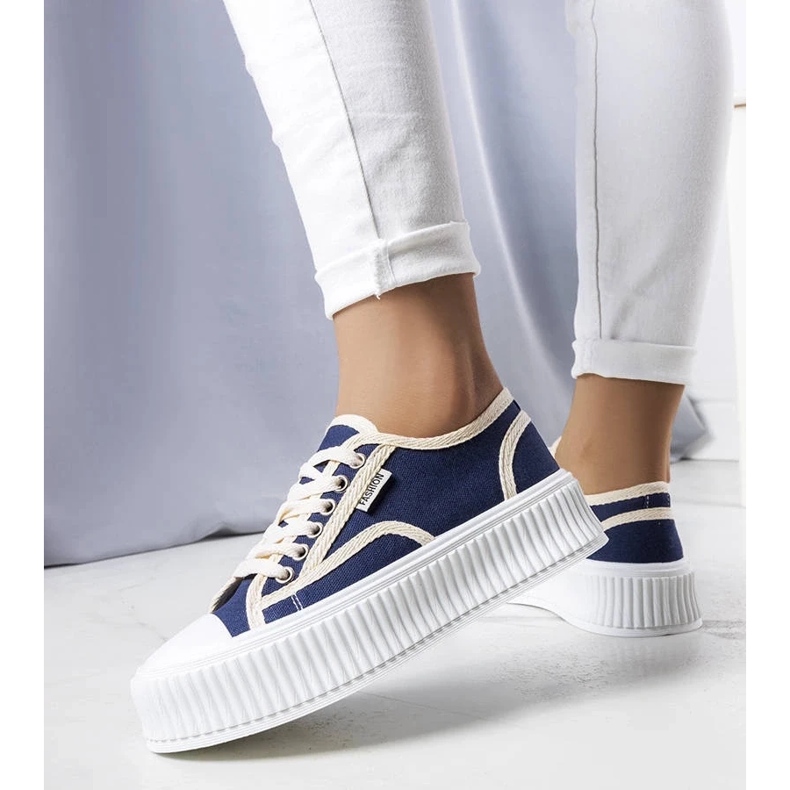 D/GMR Navy blue platform sneakers from Connie 2