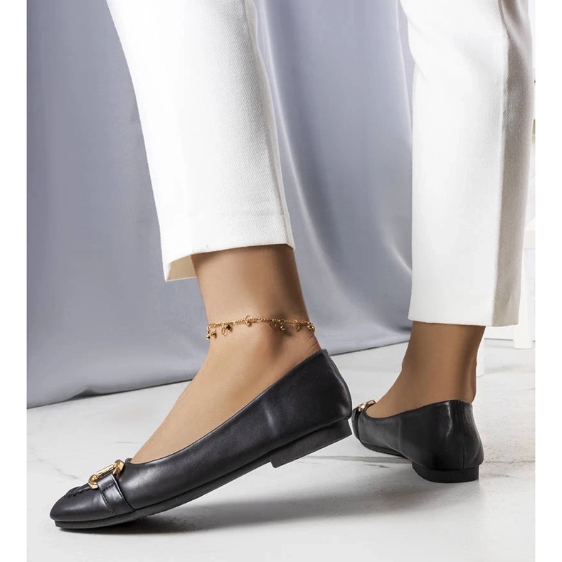 D/GMR Black ballerinas with gold embellishment from Iris 1