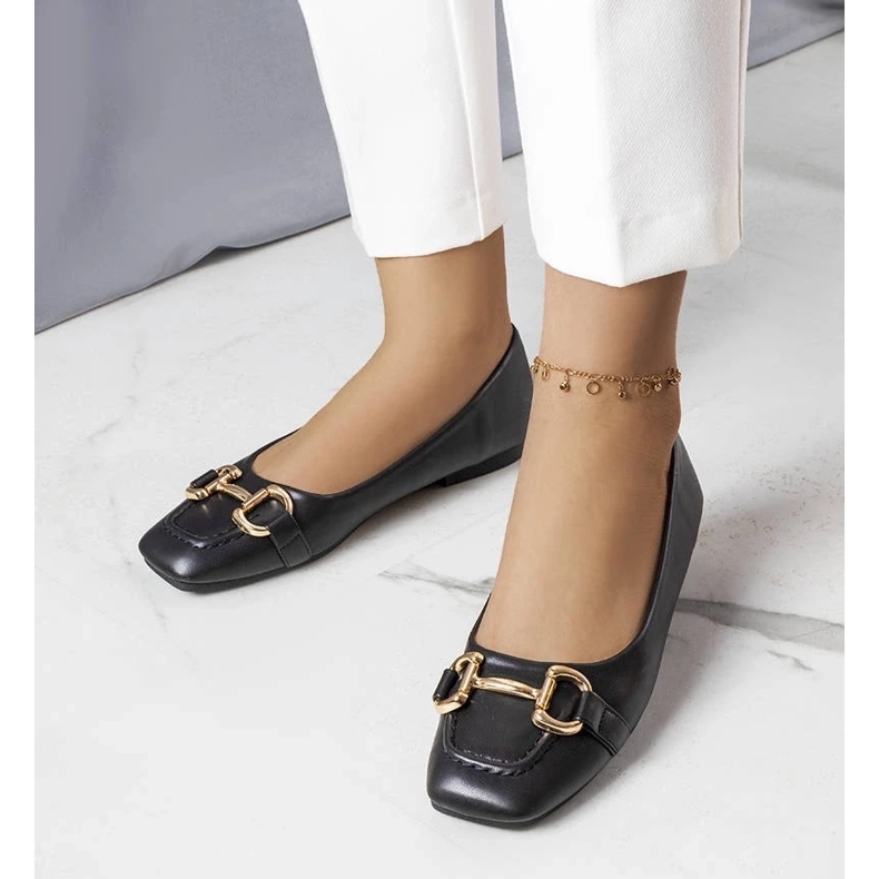 D/GMR Black ballerinas with gold embellishment from Iris 2