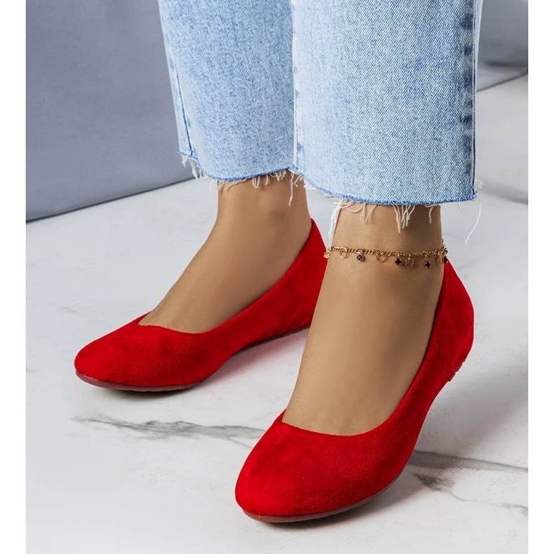 D/GMR Red ballerinas with a low wedge from Sylvia 1
