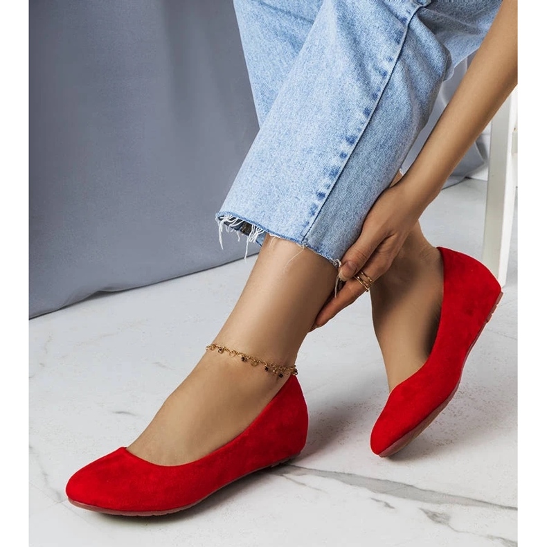 D/GMR Red ballerinas with a low wedge from Sylvia 2