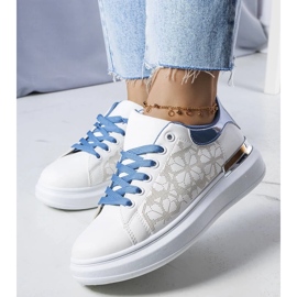 D/GMR White and blue shoes decorated with perforations from Erin 1