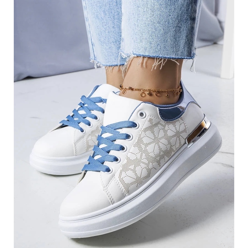 D/GMR White and blue shoes decorated with perforations from Erin 1