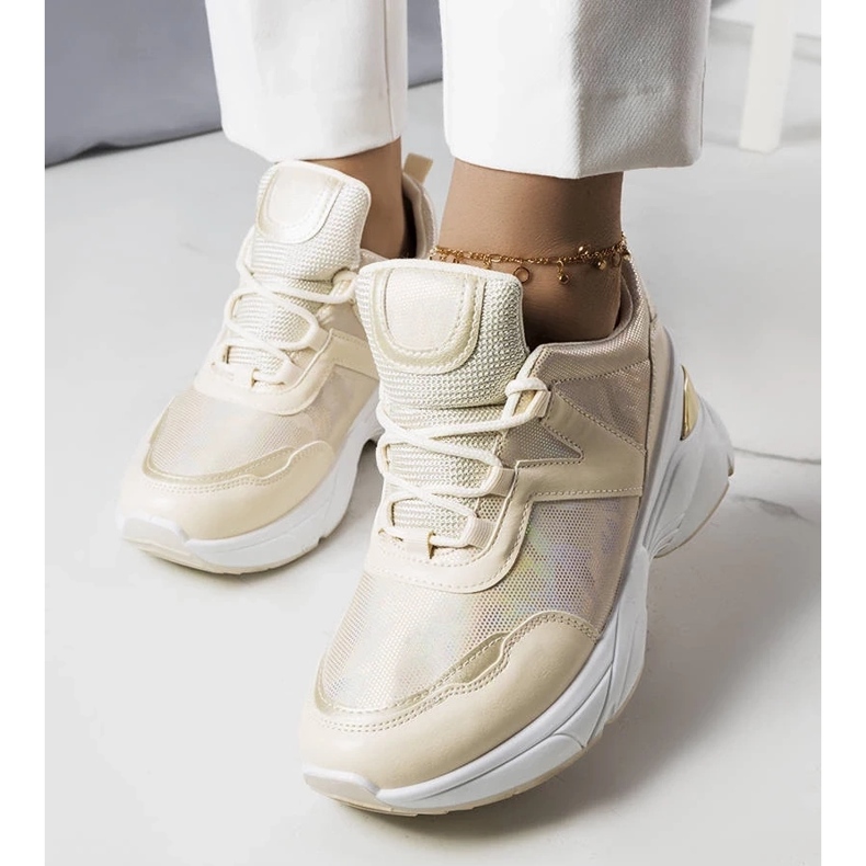 D/GMR Beige sneakers with metallic inserts from Ruais 2