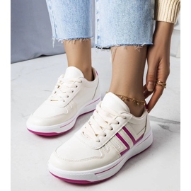 D/GMR Cream sneakers with pink inserts from Olympia beige 1