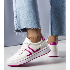 D/GMR Cream sneakers with pink inserts from Olympia beige 2