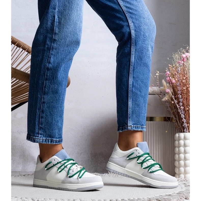 D/GMR Gray sneakers women's sneakers with green strings Arcobaleno grey 1