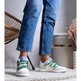 D/GMR Gray sneakers women's sneakers with green strings Arcobaleno grey 2