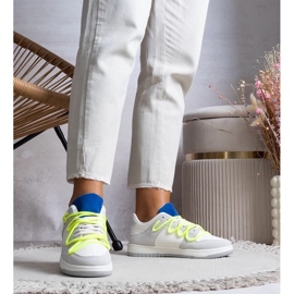 D/GMR Gray sneakers women's sneakers with neon laces Arcobaleno grey 2