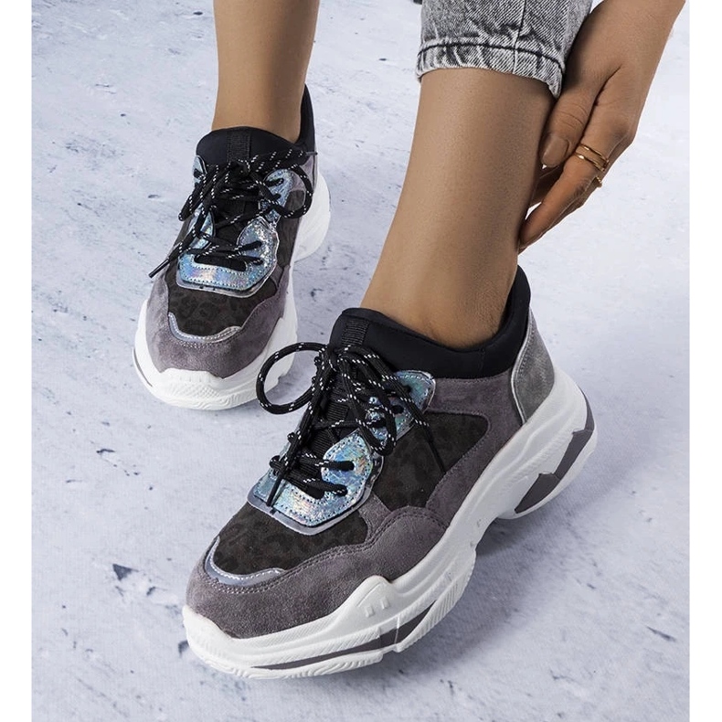 D/GMR Gray sneakers decorated with Savard inserts grey 2