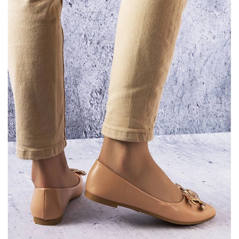 D/GMR Dark beige ballerinas with Vallée embellishment 2