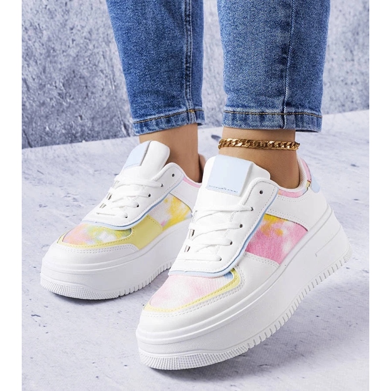 D/GMR White and blue platform shoes from Heloise 1