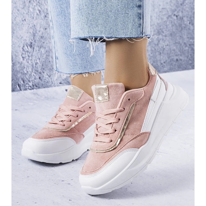 D/GMR Pink sneakers made of eco-suede from Dupuis 2