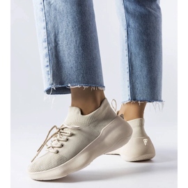 D/GMR Lavallée beige fabric sneakers 1