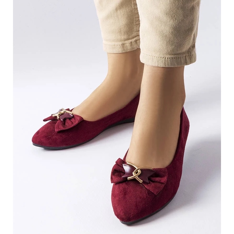 D/GMR Jetté maroon pointed toe ballerinas red 1