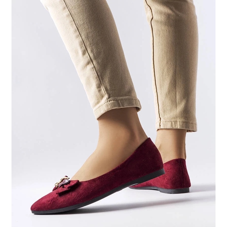 D/GMR Jetté maroon pointed toe ballerinas red 2