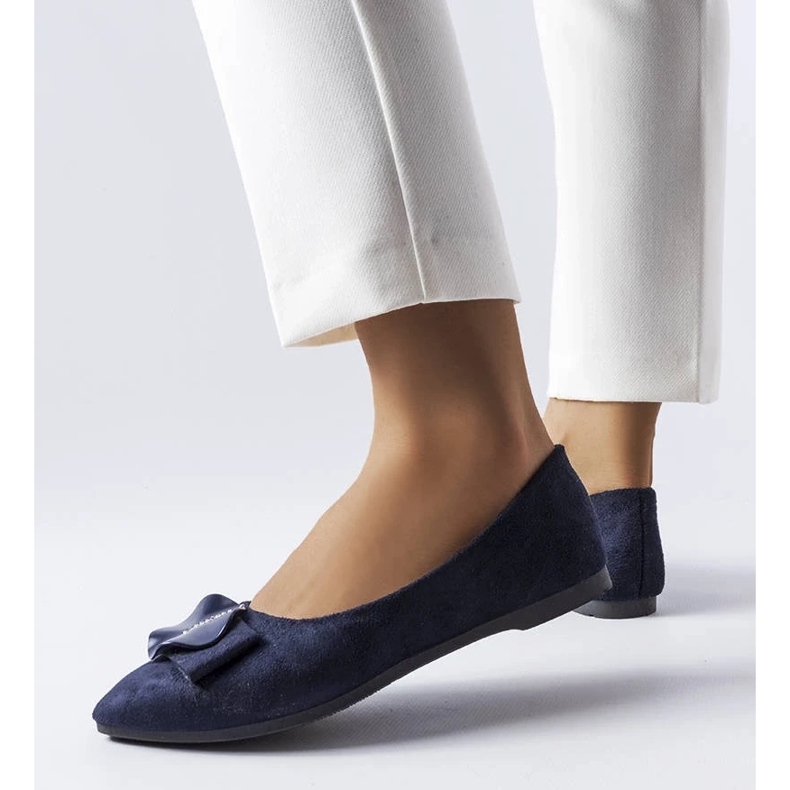 D/GMR Navy blue ballerinas decorated with Rémy rhinestones 2