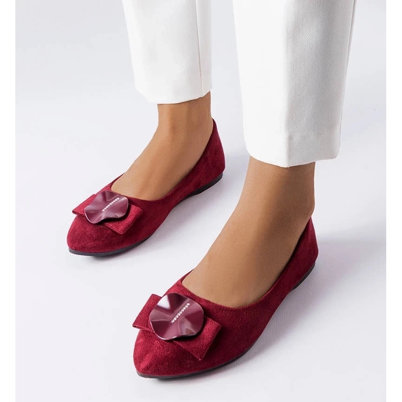 D/GMR Burgundy ballerinas decorated with Rémy rhinestones red 1