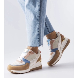 D/GMR Beige and blue sneakers from Mireault 1