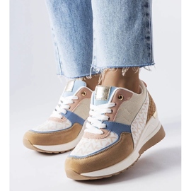 D/GMR Beige and blue sneakers from Mireault 2