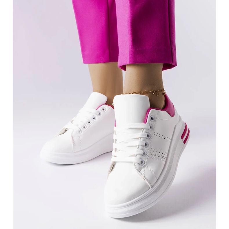 D/GMR White sneakers with a pink accent from Davisson 2
