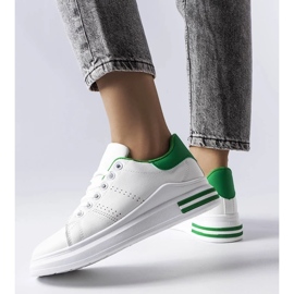 D/GMR White sneakers with a green accent from Davisson 1