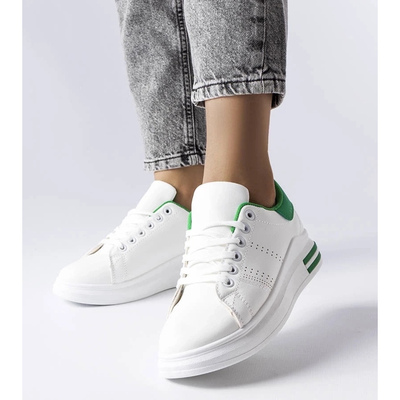 D/GMR White sneakers with a green accent from Davisson 2