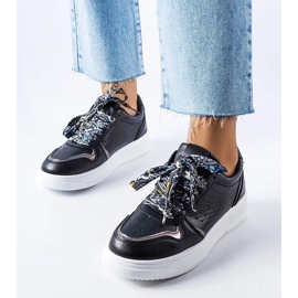 D/GMR Black sneakers tied with a pryor ribbon 2