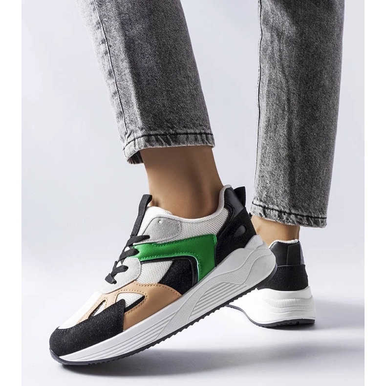 D/GMR Black sneakers made of mixed materials from Riel white 2