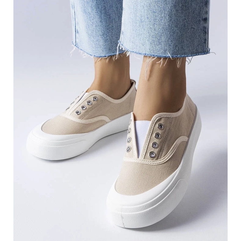 D/GMR Beige slip-on sneakers from Rabican 1
