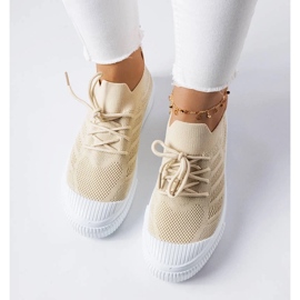 D/GMR Beige sneakers made of stretch fabric from Polaire 2