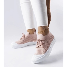 D/GMR Pink Polaire stretch fabric sneakers 1
