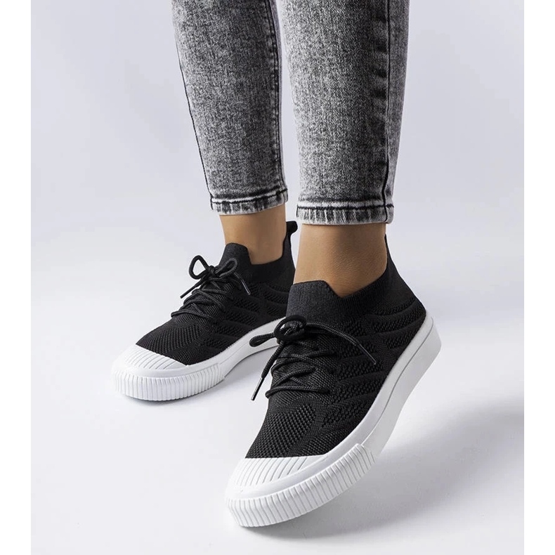 D/GMR Black sneakers made of stretch fabric from Polaire 1