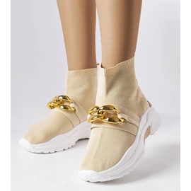 D/GMR Beige sneakers with chain from Baptiste 1