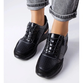 D/GMR Jazzar black openwork leather shoes 2