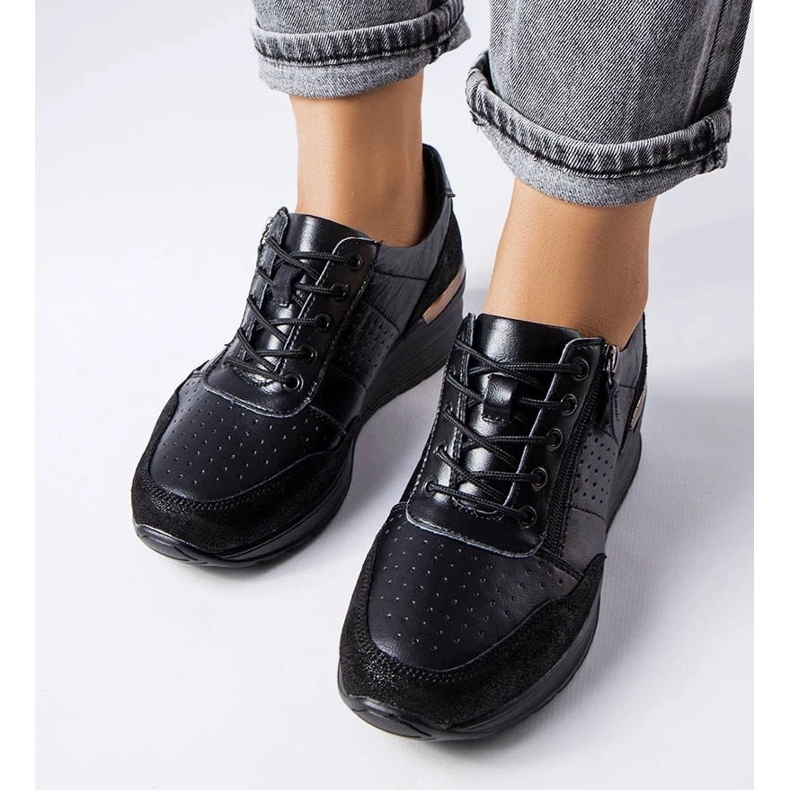 D/GMR Jazzar black openwork leather shoes 2