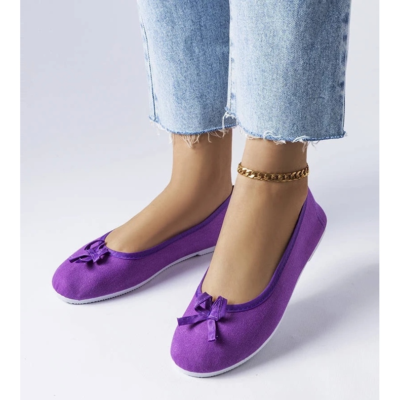 D/GMR Purple fabric ballerinas from Gendron violet 1