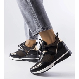 D/GMR Black and gold wedge sneakers from Vincez 2