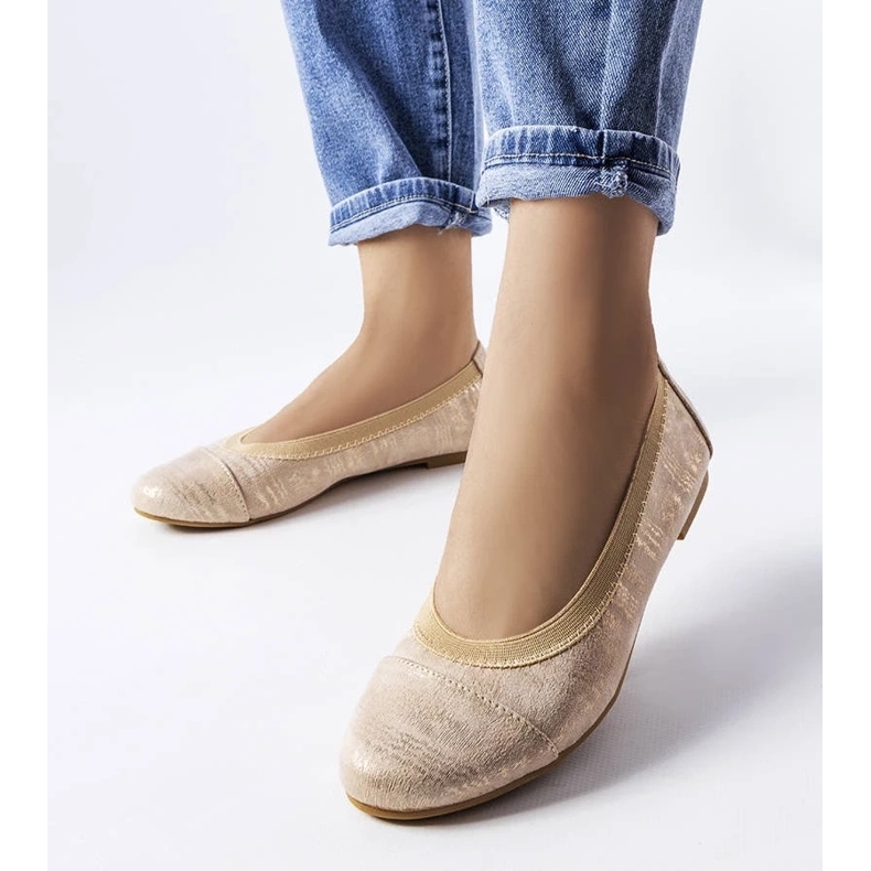 D/GMR Beige metallic ballerinas from Crummit 1