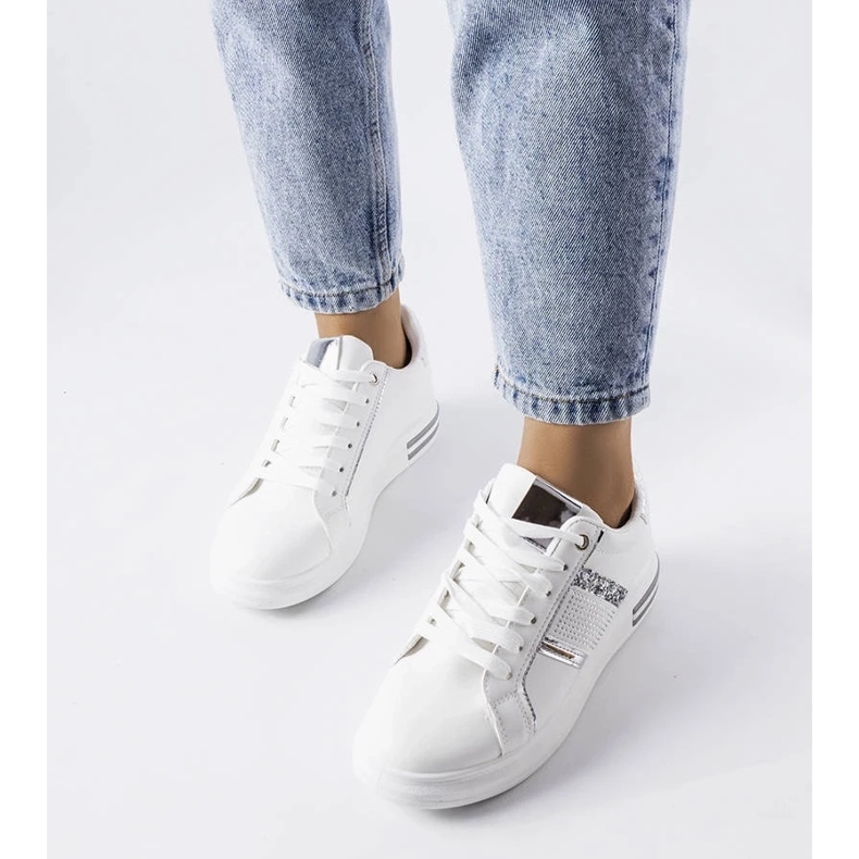 D/GMR White sneakers decorated with Xarles rhinestones 1