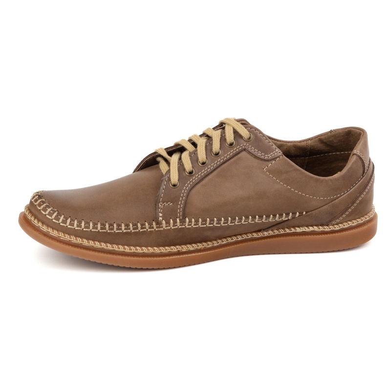 Olivier Men's leather shoes casual model 313gt light brown 1
