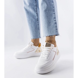 D/GMR White sneakers with beige inserts from Margarita 2