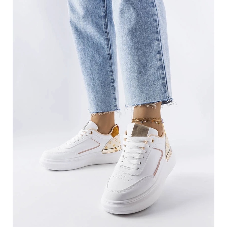 D/GMR White sneakers with beige inserts from Margarita 2