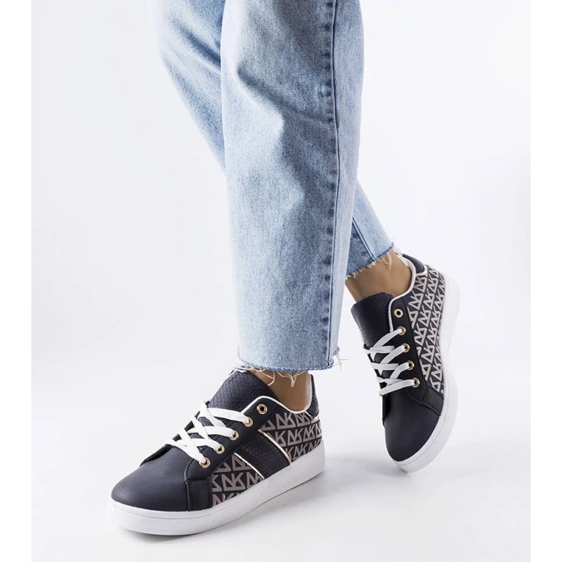 D/GMR Navy blue sneakers decorated with the Bolduc monogram 1