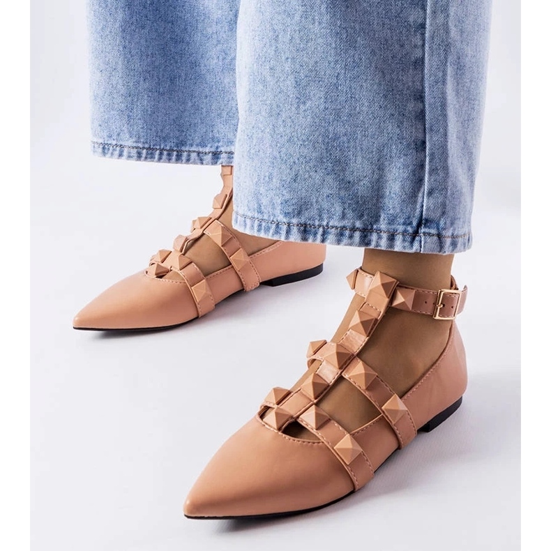 D/GMR Beige ballerinas with a spectacular Blur fastener 1