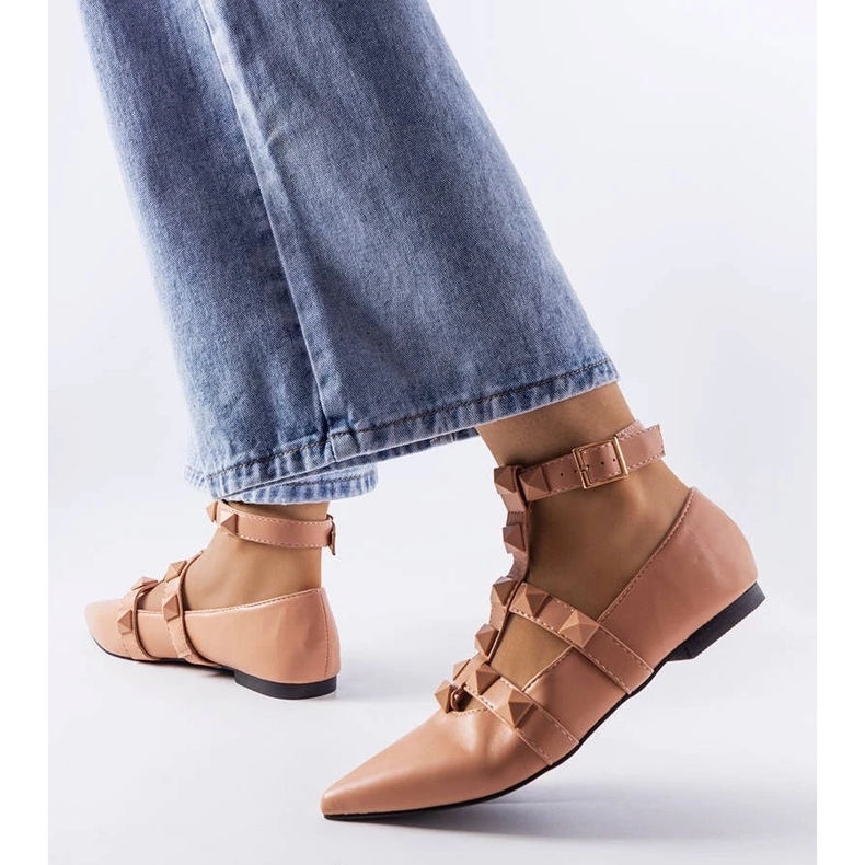 D/GMR Beige ballerinas with a spectacular Blur fastener 2