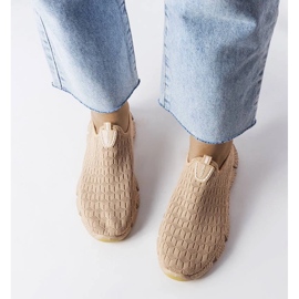 D/GMR Beige sports slip-on sneakers from Obenor 2