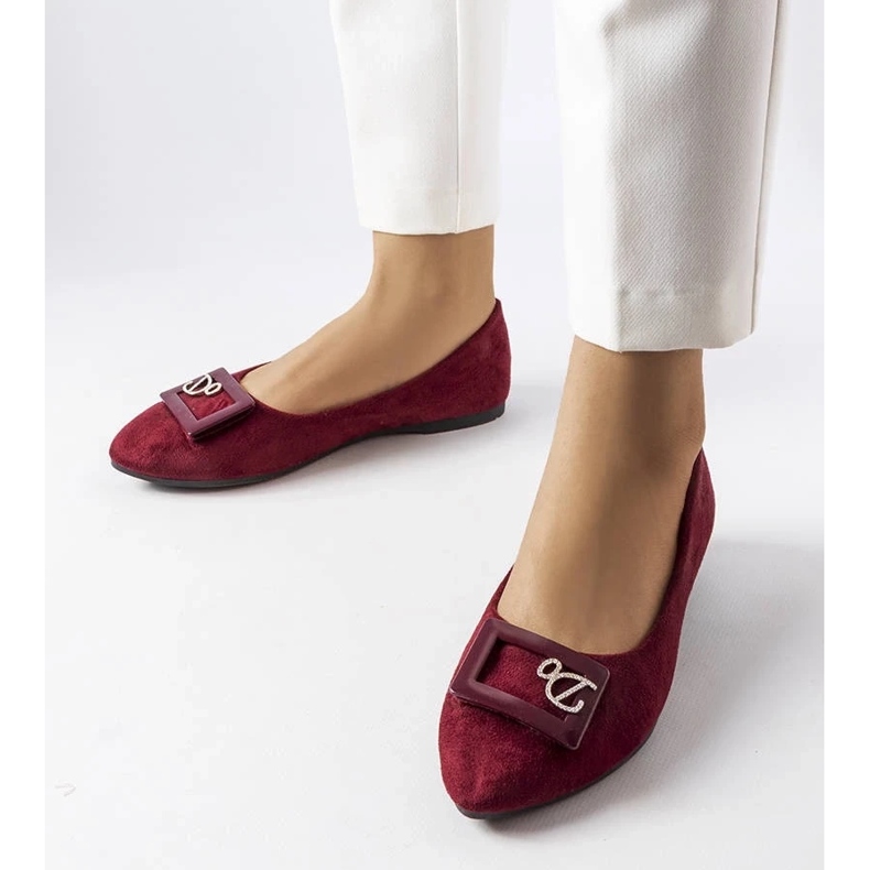 D/GMR Burgundy ballerinas decorated with Fleming rhinestones red 2