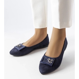 D/GMR Navy ballerinas with rhinestones from Fleming blue 1