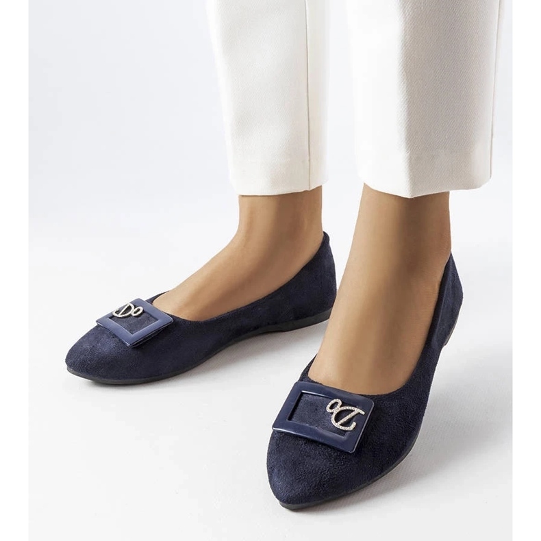 D/GMR Navy ballerinas with rhinestones from Fleming blue 1
